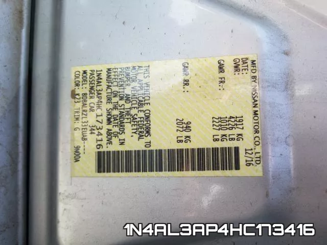 1N4AL3AP4HC173416 фото 2