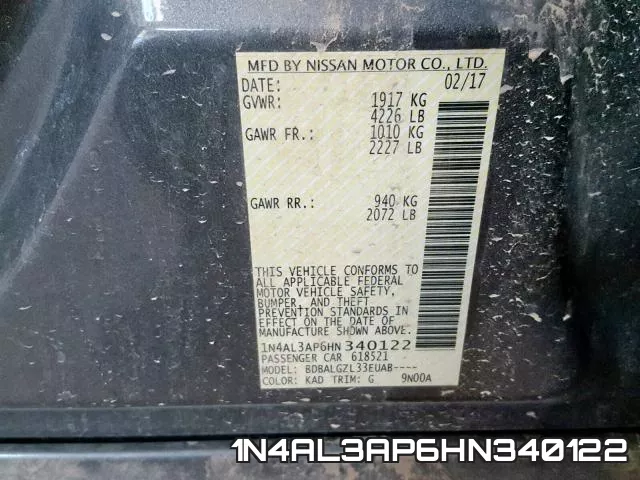 1N4AL3AP6HN340122 фото 2