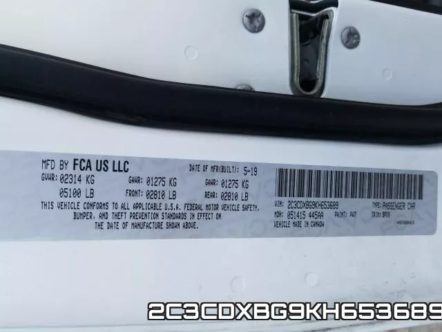 2C3CDXBG9KH653689 фото 2
