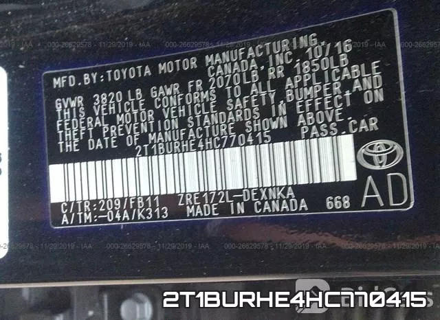 2T1BURHE4HC770415 фото 10