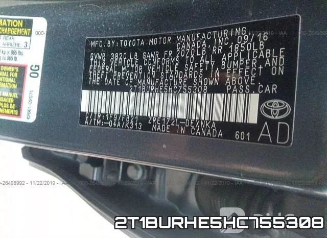 2T1BURHE5HC755308 фото 10