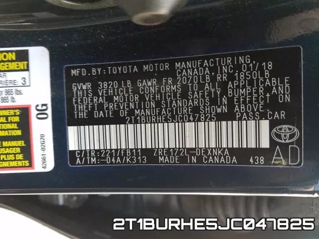2T1BURHE5JC047825 фото 2