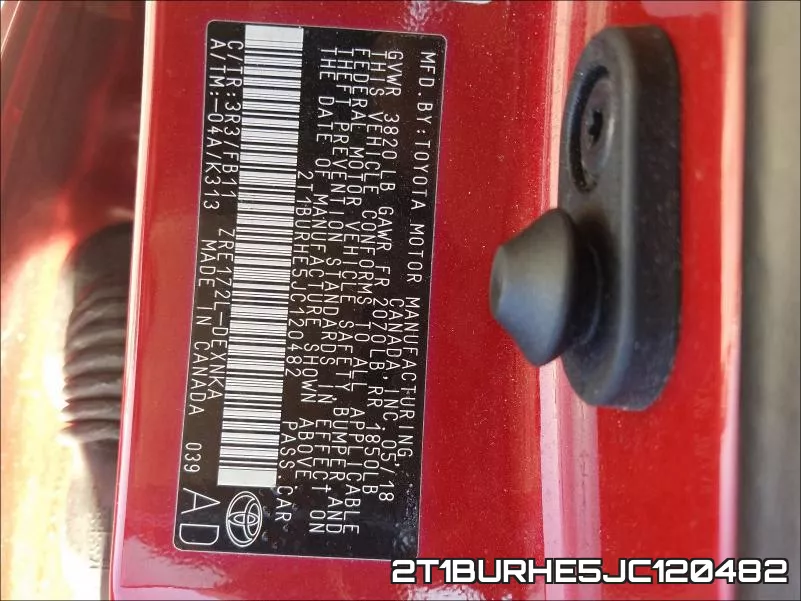 2T1BURHE5JC120482 фото 2