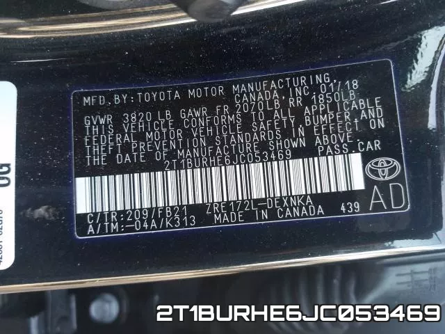 2T1BURHE6JC053469 фото 2