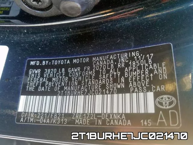 2T1BURHE7JC021470 фото 2
