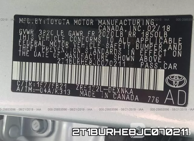 2T1BURHE8JC070211 фото 10