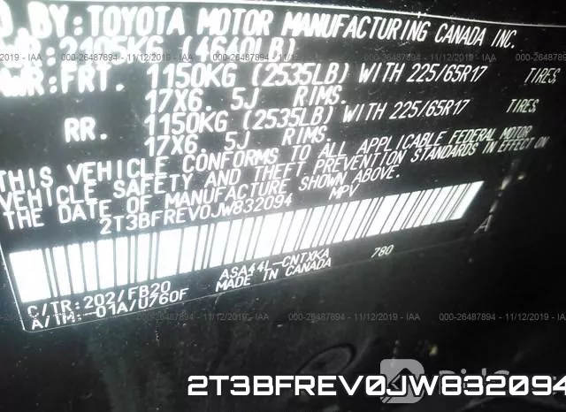 2T3BFREV0JW832094 фото 10