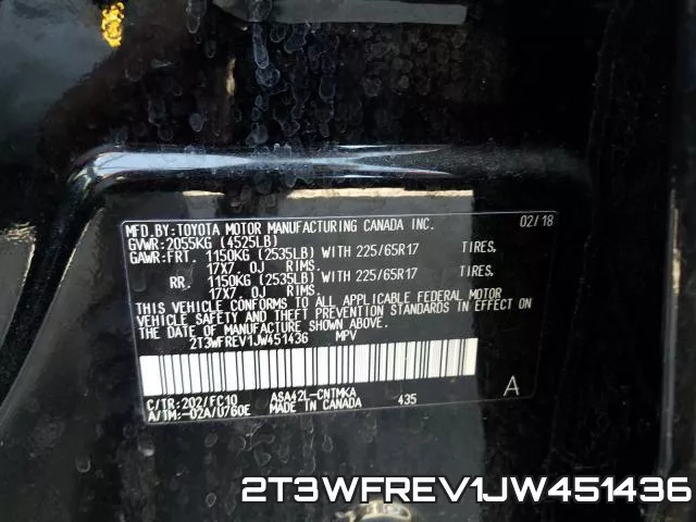 2T3WFREV1JW451436 фото 2
