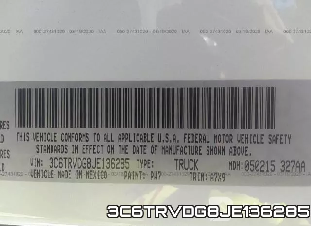 3C6TRVDG8JE136285 фото 10