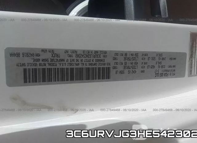 3C6URVJG3HE542302 фото 10