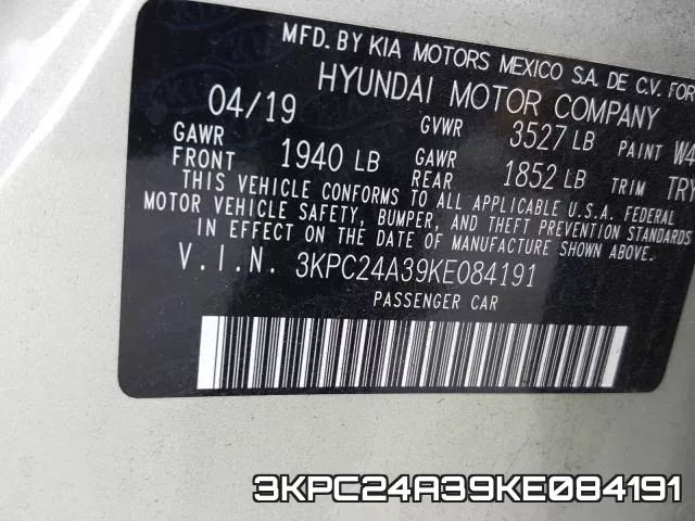 3KPC24A39KE084191 фото 2