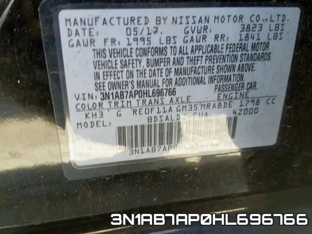 3N1AB7AP0HL696766 фото 2