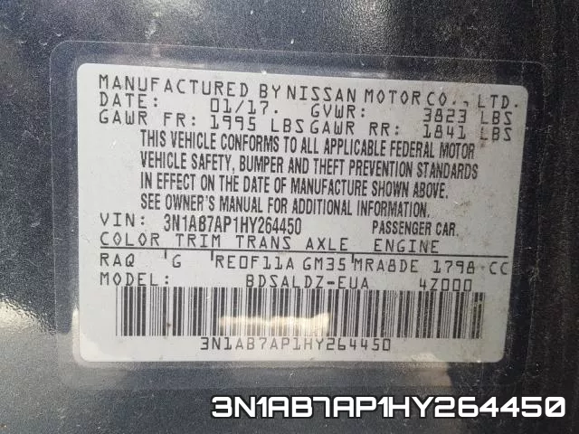 3N1AB7AP1HY264450 фото 2