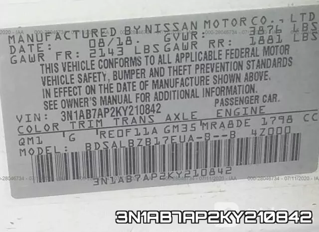 3N1AB7AP2KY210842 фото 10