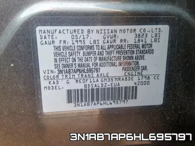 3N1AB7AP6HL695797 фото 2