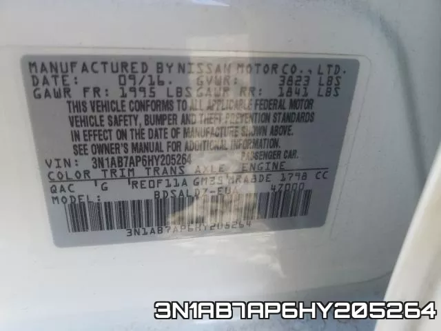 3N1AB7AP6HY205264 фото 2