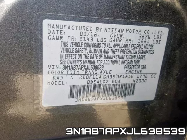 3N1AB7APXJL638539 фото 2