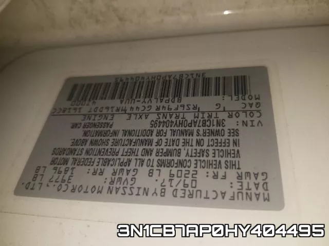 3N1CB7AP0HY404495 фото 2