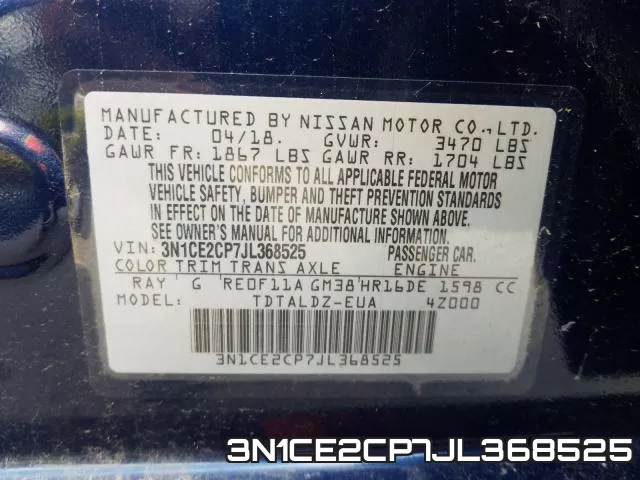 3N1CE2CP7JL368525 фото 2