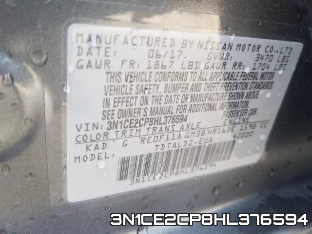 3N1CE2CP8HL376594 фото 2