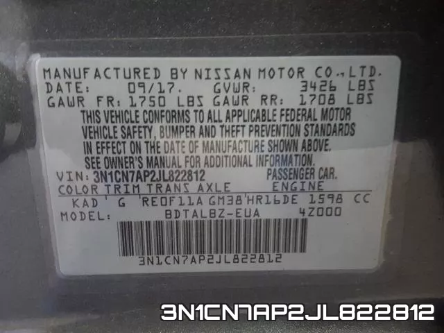 3N1CN7AP2JL822812 фото 2