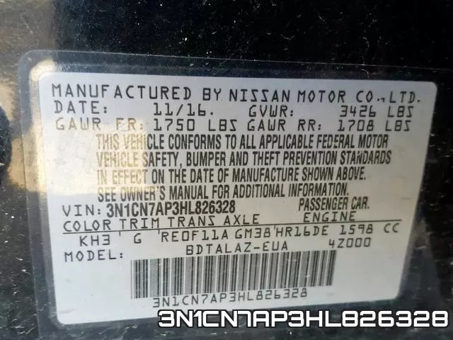 3N1CN7AP3HL826328 фото 2