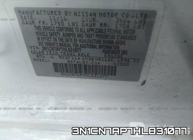 3N1CN7AP7HL831077 фото 10