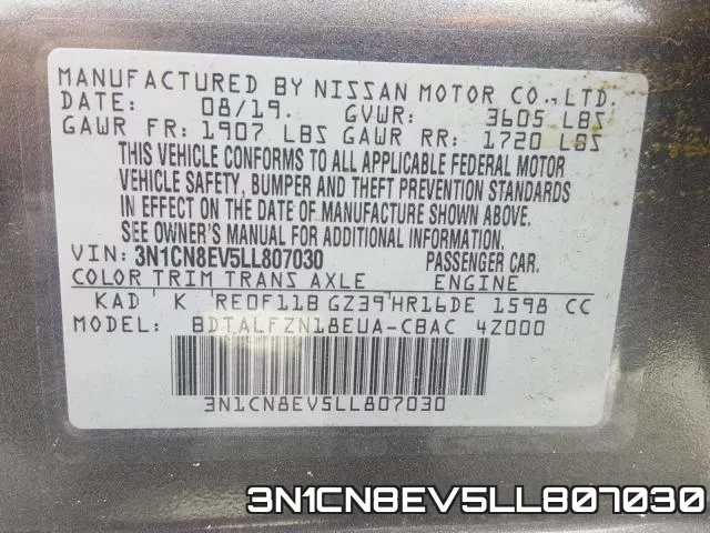 3N1CN8EV5LL807030 фото 2
