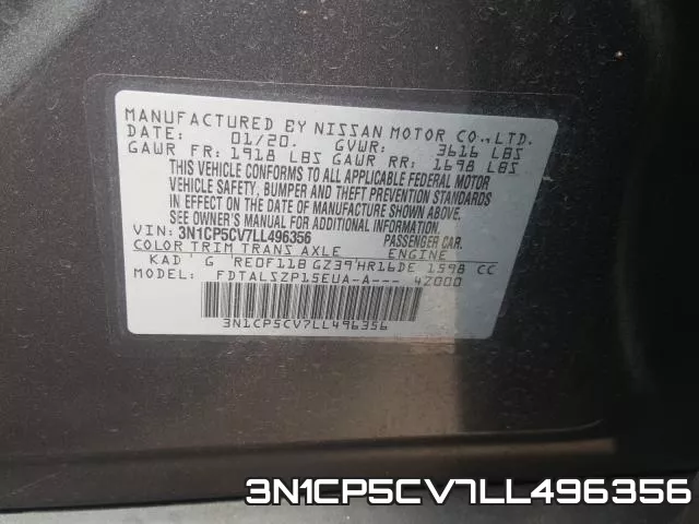 3N1CP5CV7LL496356 фото 2