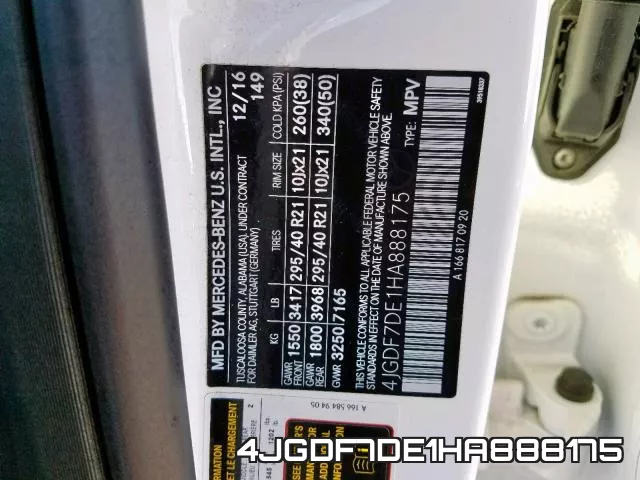 4JGDF7DE1HA888175 фото 2