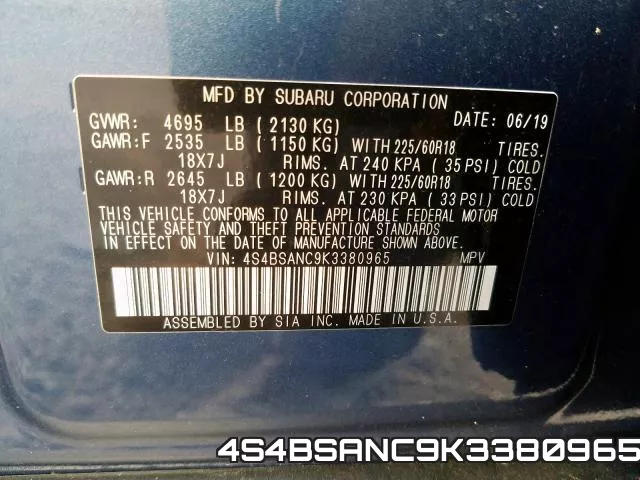 4S4BSANC9K3380965 фото 2