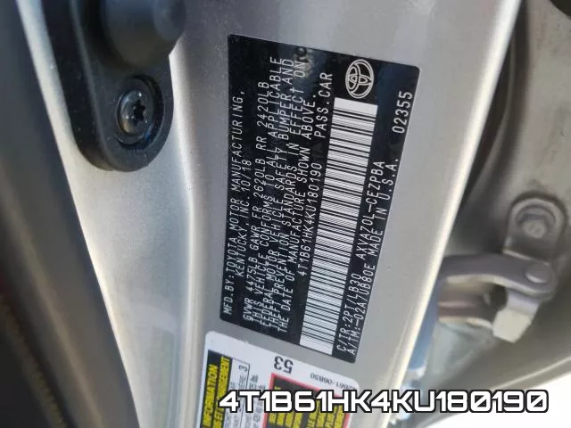 4T1B61HK4KU180190 фото 2