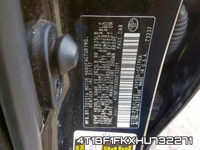 4T1BF1FKXHU732271 фото 2