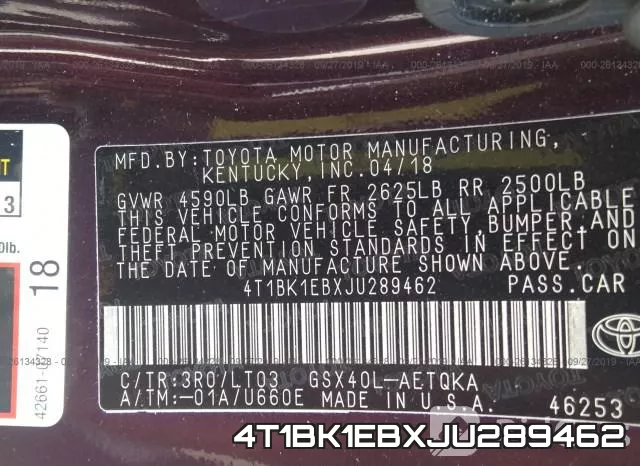 4T1BK1EBXJU289462 фото 10
