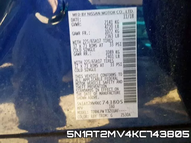 5N1AT2MV4KC743805 фото 2