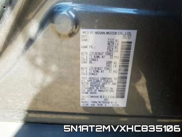 5N1AT2MVXHC835106 фото 2