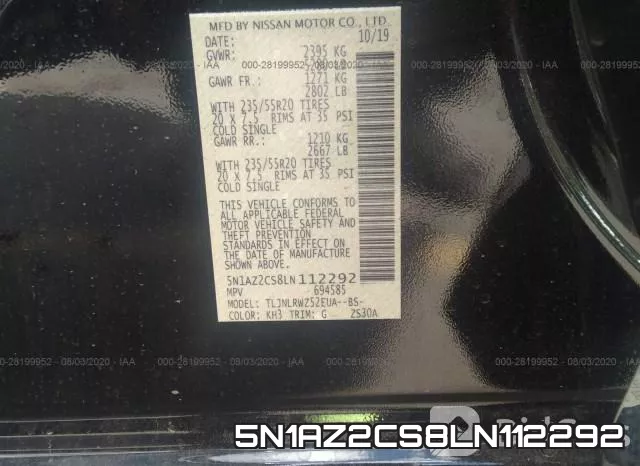 5N1AZ2CS8LN112292 фото 10