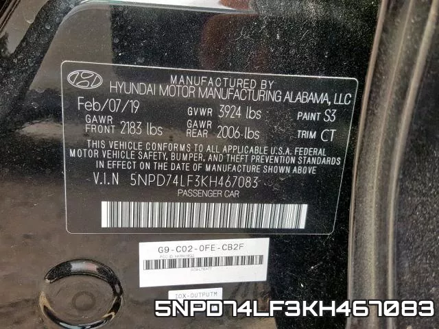 5NPD74LF3KH467083 фото 2