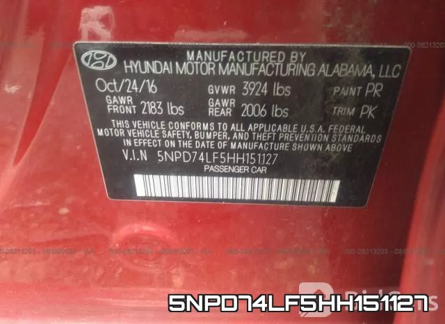 5NPD74LF5HH151127 фото 10