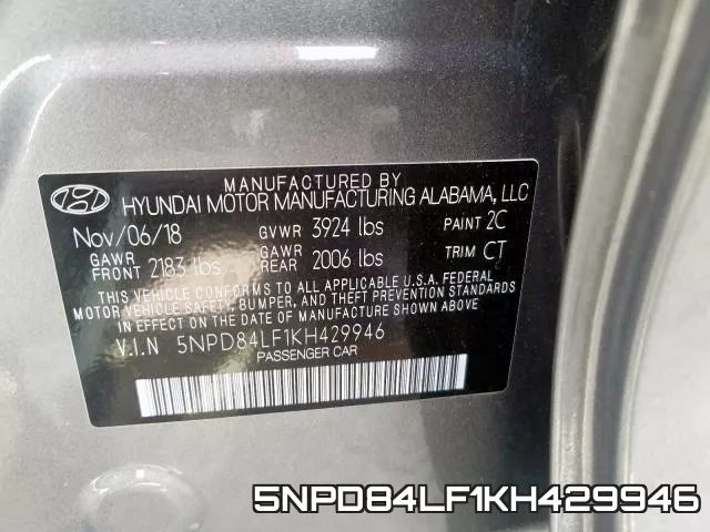 5NPD84LF1KH429946 фото 2