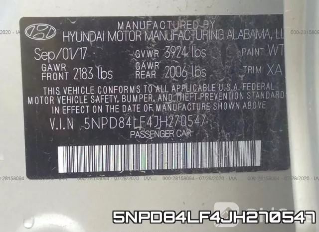 5NPD84LF4JH270547 фото 10