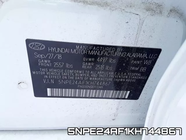 5NPE24AF1KH744867 фото 2