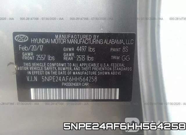 5NPE24AF6HH564258 фото 10
