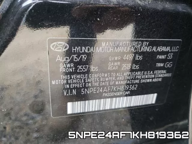5NPE24AF7KH819362 фото 2