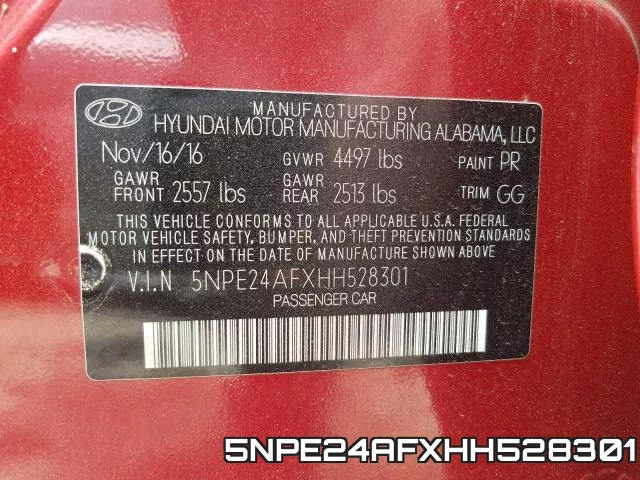 5NPE24AFXHH528301 фото 2