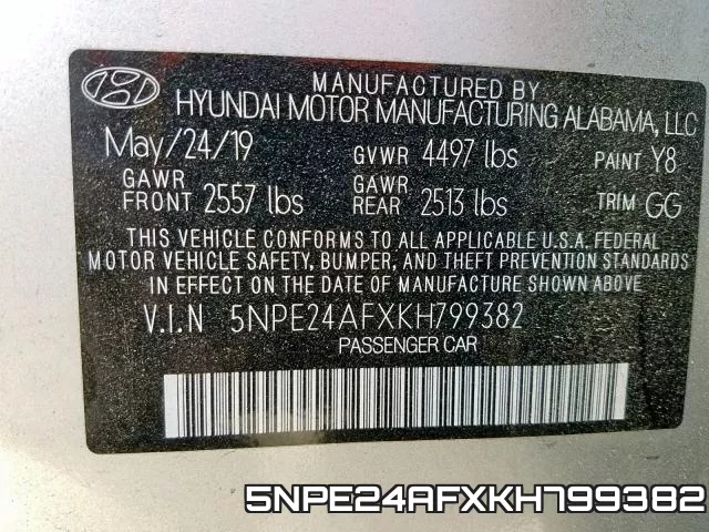 5NPE24AFXKH799382 фото 2