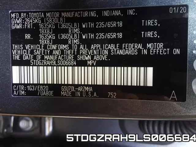 5TDGZRAH9LS006684 фото 2