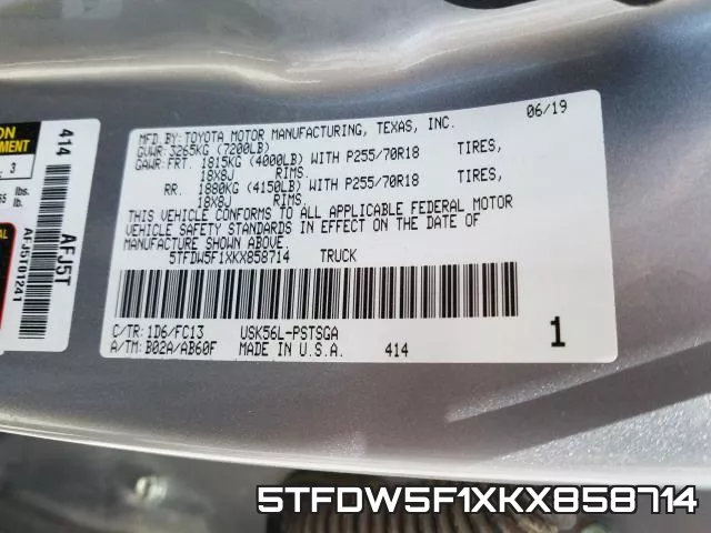 5TFDW5F1XKX858714 фото 2
