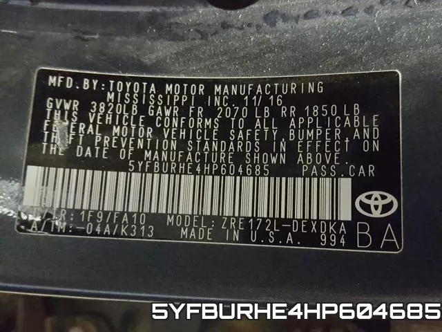 5YFBURHE4HP604685 фото 2