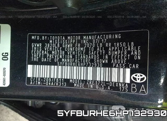 5YFBURHE6HP732930 фото 10